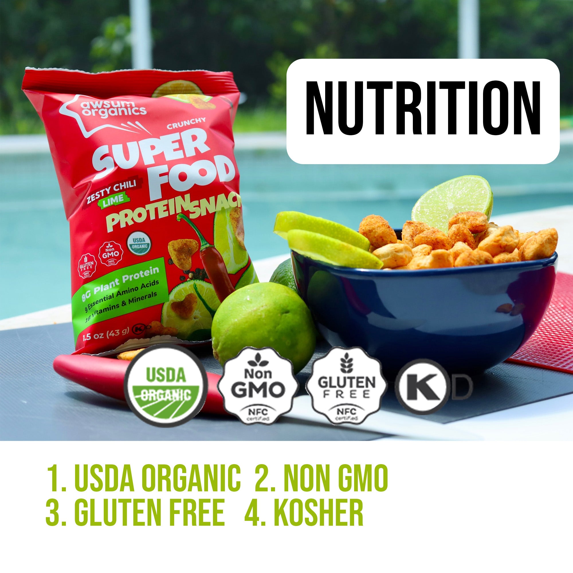 Discover the Nutritional Power of Awsum Organics Superfood Protein Snacks – Zesty Chili Lime