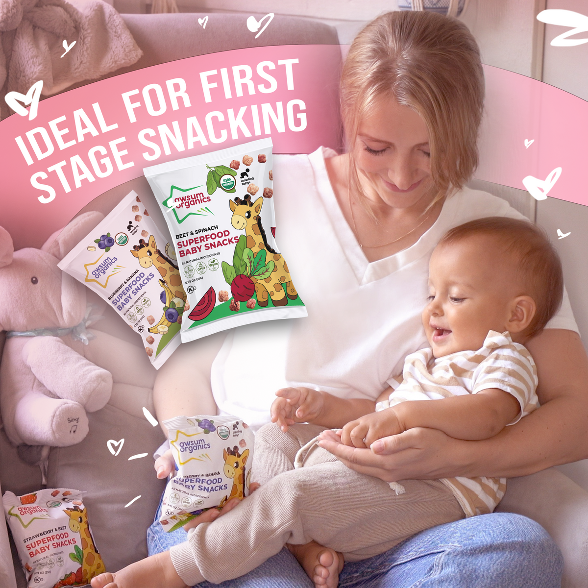 Awsum Baby Snacks with Olive Oil: Perfect for Baby’s First Solid Foods ...